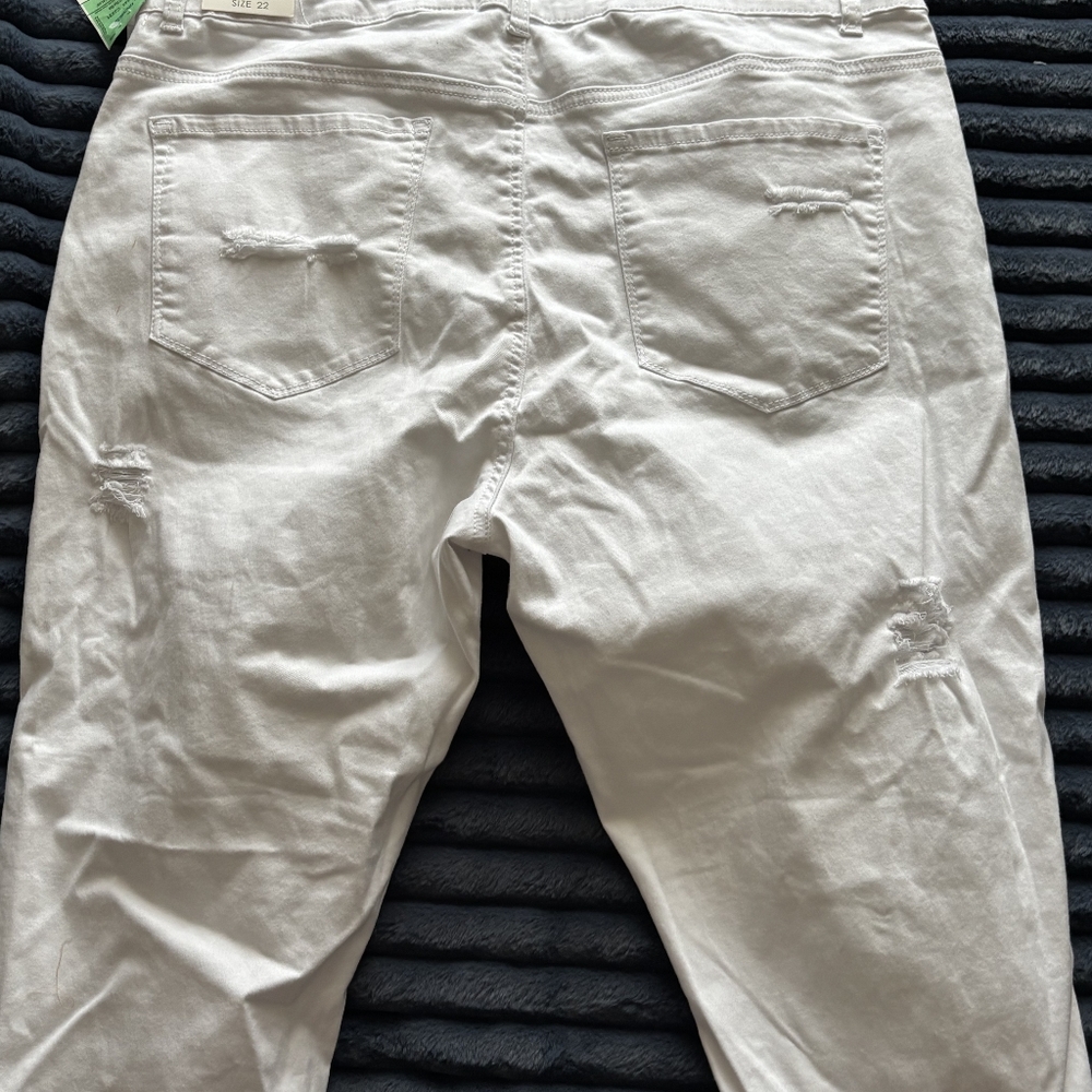 VINCE BLUE CO. White Distressed Ripped Jeans